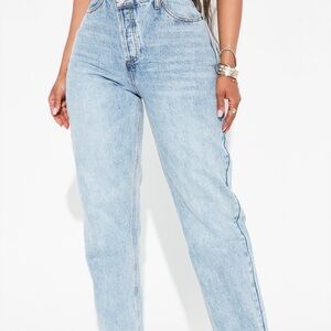 Fashion Nova Light Blue High Rise Jeans